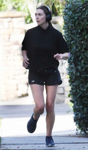 Elizabeth Olsen in a Black Shorts