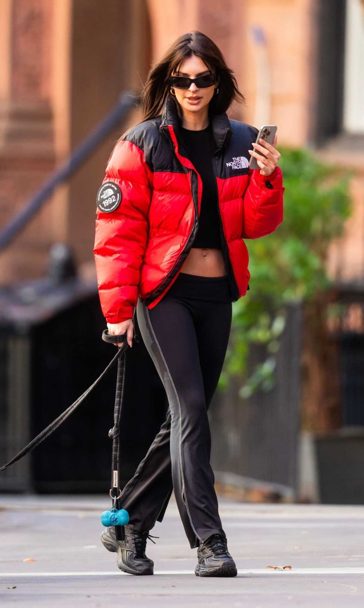 Emily Ratajkowski in a Red Jacket