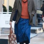 Greta Gerwig in a Blue Skirt Was Seen Out in New York 12/26/2023