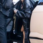 Hailey Bieber in a Black Leather Coat Was Seen Out on Melrose Place in Hollywood 12/01/2023