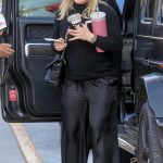 Hilary Duff in a Black Sweater Goes Shopping at the Century City Mall in Los Angeles 12/12/2023