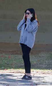 Jenna Dewan in a Grey Cardigan