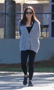 Jenna Dewan in a Grey Cardigan