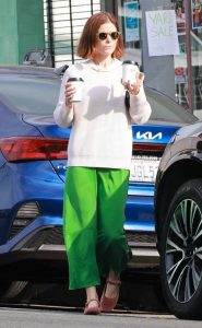 Kate Mara in a Neon Green Pants