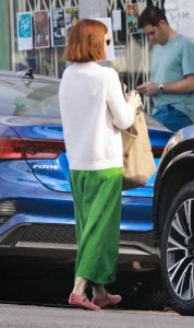 Kate Mara in a Neon Green Pants