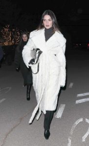Kendall Jenner in a White Fur Coat
