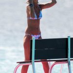 Lady Victoria Hervey in a White Patterned Bikini at Sandy Lane Hotel Beach in Barbados 12/29/2023