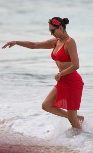 Lauren Silverman in a Red Bikini