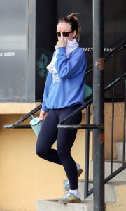 Olivia Wilde in a Blue Sweatshirt