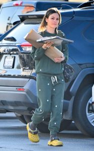 Rachel Bilson in an Olive Sweatsuit