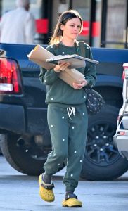 Rachel Bilson in an Olive Sweatsuit