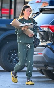 Rachel Bilson in an Olive Sweatsuit