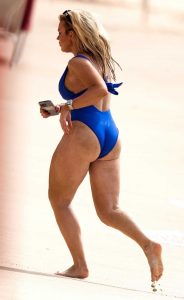 Tallia Storm in a Blue Swimsuit