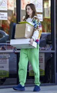 Whitney Port in a Green Sweatpants