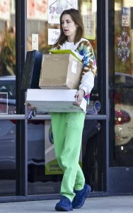 Whitney Port in a Green Sweatpants