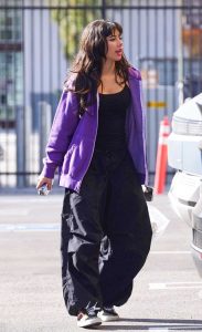 Xochitl Gomez in a Purple Track Jacket