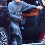 Yolanda Hadid in a Grey Dress Was Seen Out in Soho in New York 12/12/2023