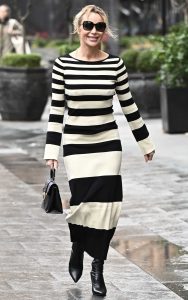Amanda Holden in a Striped Dress