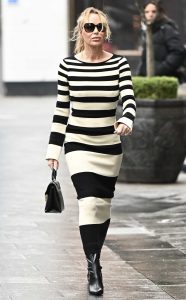 Amanda Holden in a Striped Dress