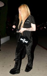 Avril Lavigne in a Black Tee