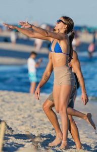 Betsy Alvarez in a Blue Bikini