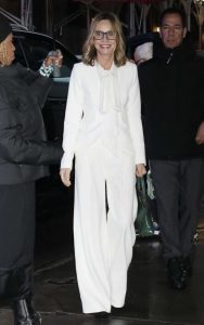 Calista Flockhart in a White Pantsuit