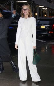 Calista Flockhart in a White Pantsuit