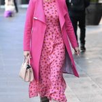 Charlotte Hawkins in a Pink Coat Leaves the Global Studios Classic FM in London 01/19/2024