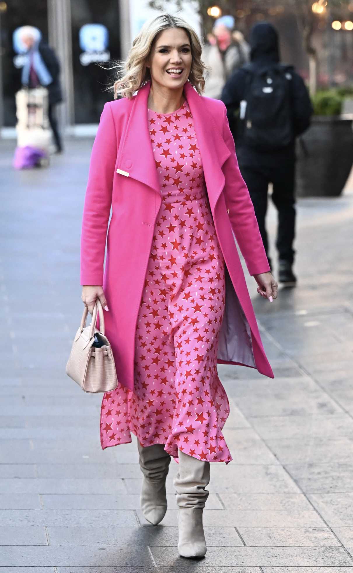 Charlotte Hawkins in a Pink Coat