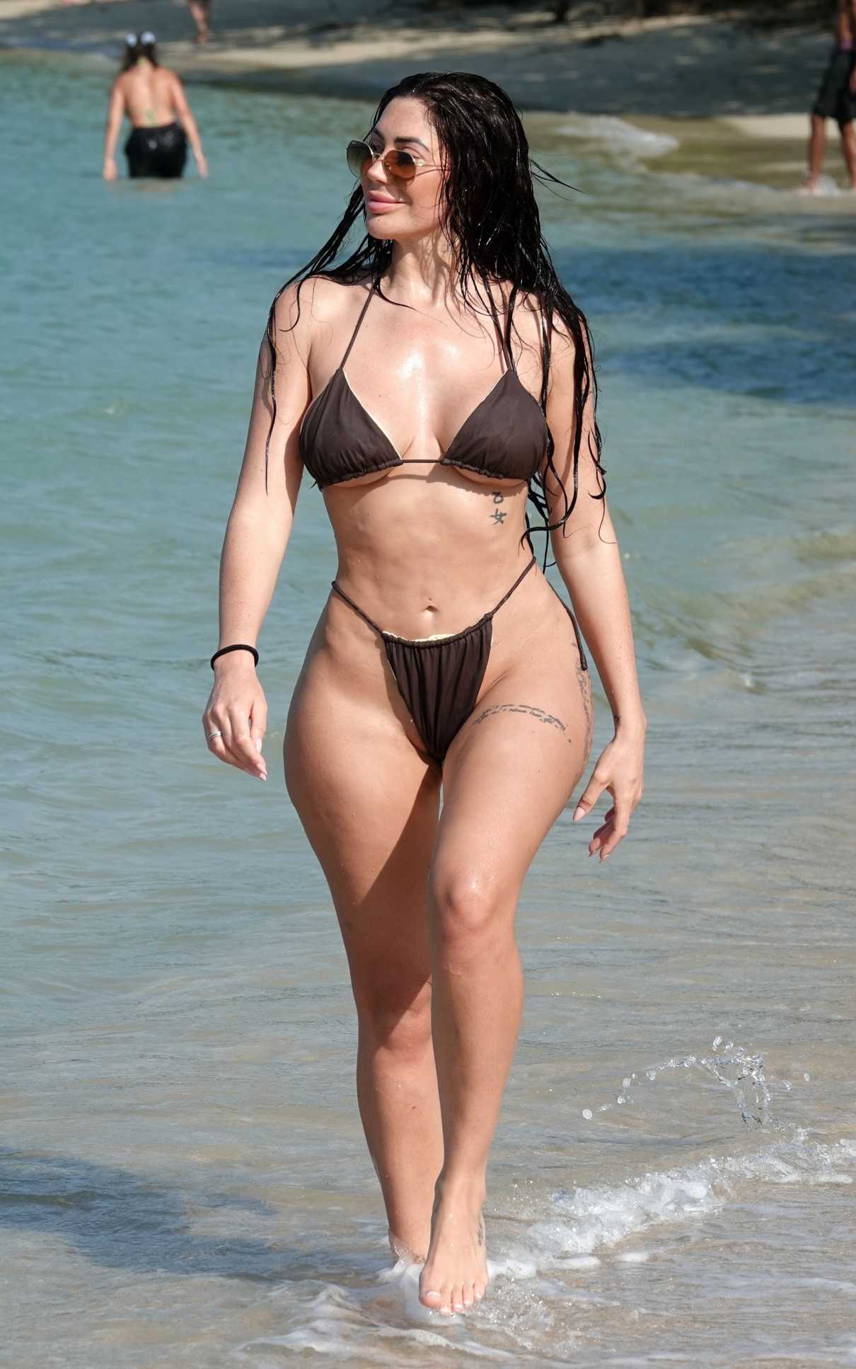 Chloe Ferry in a Brown Bikini