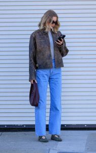 Elsa Hosk in a Blue Jeans