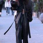 Emily Ratajkowski in a Black Leather Coat Was Seen Out in New York 01/11/2024