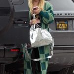 Hilary Duff in a Green Plaid Bathrobe Was Seen Out in Los Angeles 01/24/2024