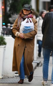 Katie Holmes in a Caramel Coloured Coat
