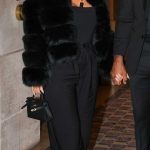 Larsa Pippen in a Black Fur Coat Leaves the Costes Restaurant with Marcus Jordan in Paris 01/22/2024