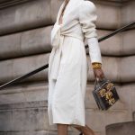 Natalia Vodianova in a Beige Outfit Arrives at the Schiaparelli Fashion Show During 2024 Paris Fashion Week in Paris 01/22/2024