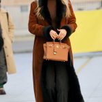 Olivia Attwood in a Tan Coat Was Seen Out in London 01/18/2024