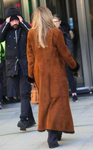 Olivia Attwood in a Tan Coat