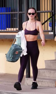 Olivia Wilde in a Purple Sports Bra
