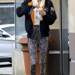 Whitney Port in a Black Bomber Jacket Stops by Coffee Bean in Studio City 01/21/2024