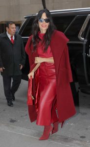 Abigail Spencer in a Red Leather Skirt
