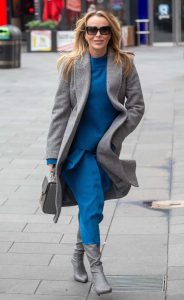 Amanda Holden in a Grey Coat