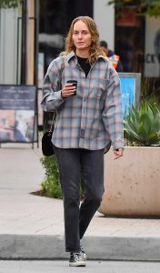 Amber Valletta in a Plaid Shirt