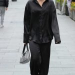 Ashley Roberts in a Black Shirt Leaves the Heart Breakfast Show in London 02/28/2024