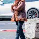 Emily Ratajkowski in a Brown Leather Jacket Was Seen Out in New York 02/26/2024