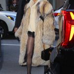 Jennifer Lopez in a Fancy Fur Coat Arrives at The Tonight Show Starring Jimmy Fallon in New York 02/16/2024