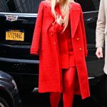 Kathryn Newton in a Red Ensemble Was Seen Out in New York City 02/01/2024