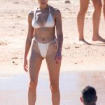 Olivia Culpo in a Beige Bikini on the Beach in Cabo San Lucas 02/19/2024
