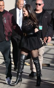 Selena Gomez in a Black Mini Dress
