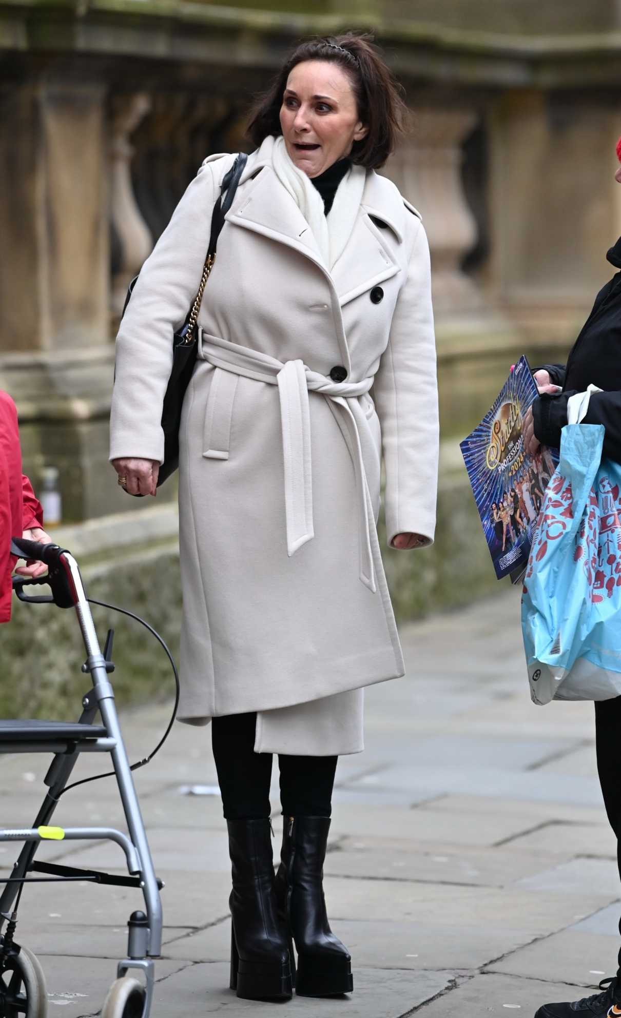 Shirley Ballas in a White Coat